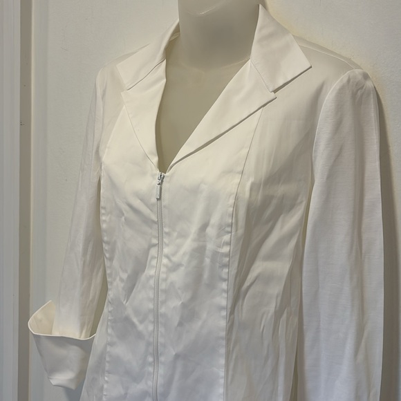 LAFAYETTE 148 White Top/Lightweight Jacket Zip Front Tailored Size 6